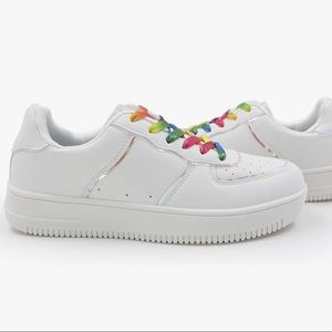 Chunky White Platform Fashion Sneaker 8.5